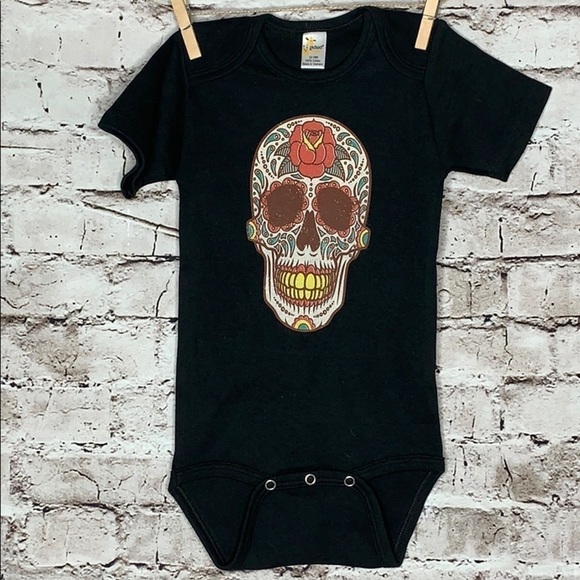 Dia de Los Muertos sugar skull onesie 12-18 months - Picture 1 of 3